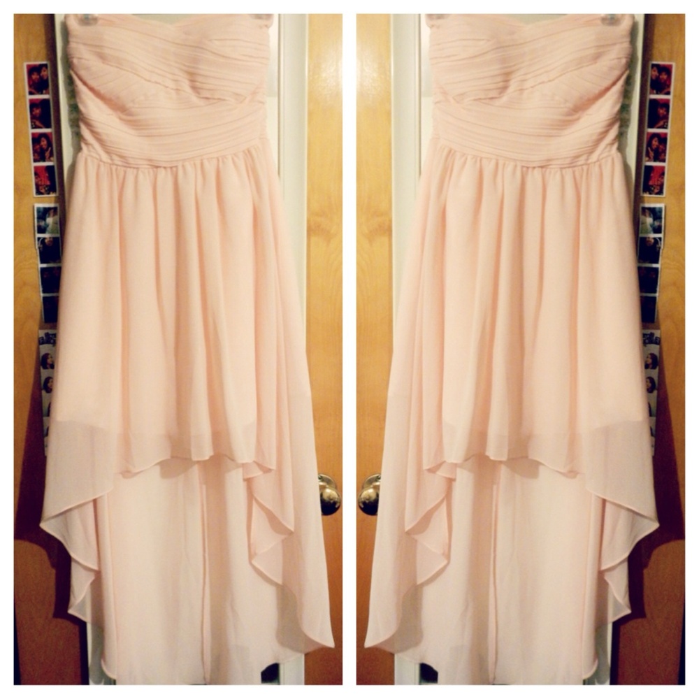 High low peach dress